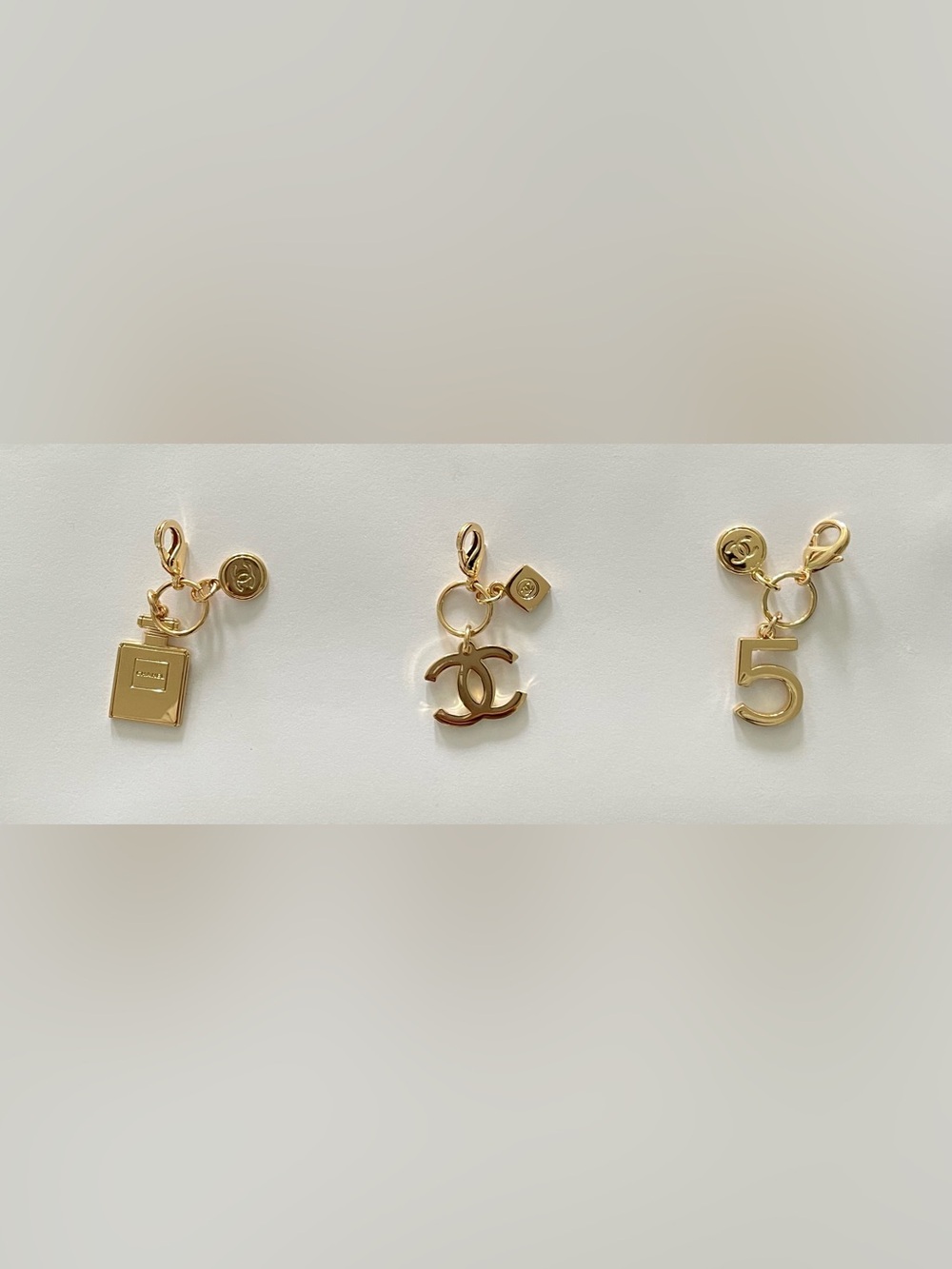 CHANEL Gold-Tone Mini Charms, Set of 3